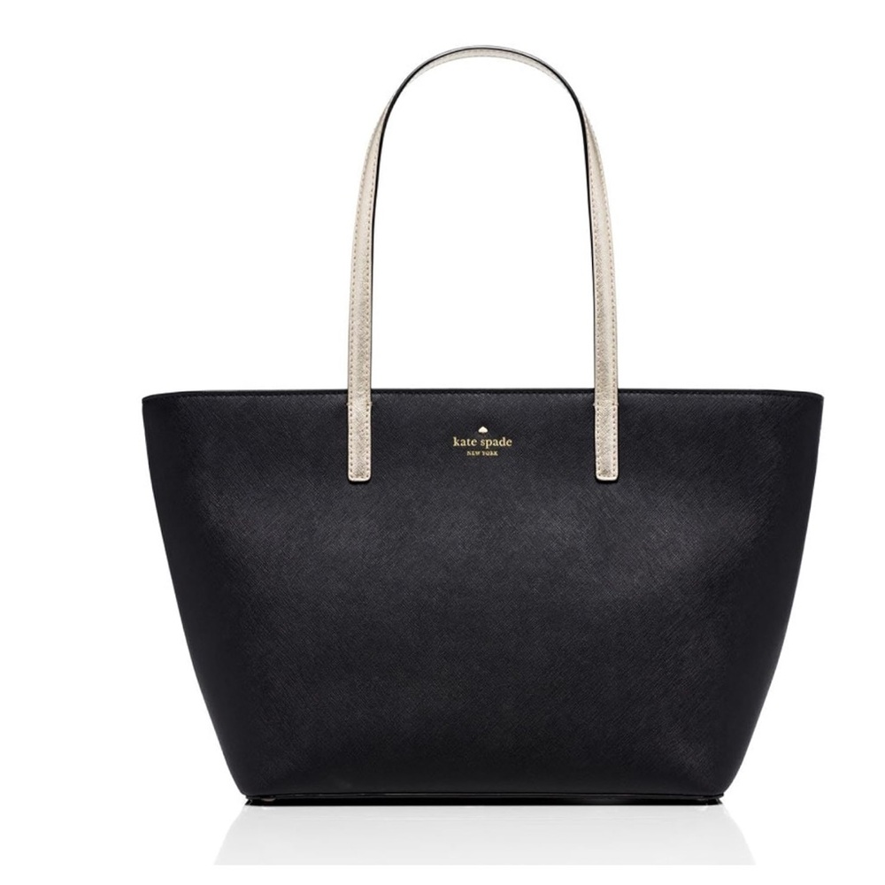 Kate Spade New York Gallery Drive Harmony Tote Black Gold Straps New/Box/Dustbag